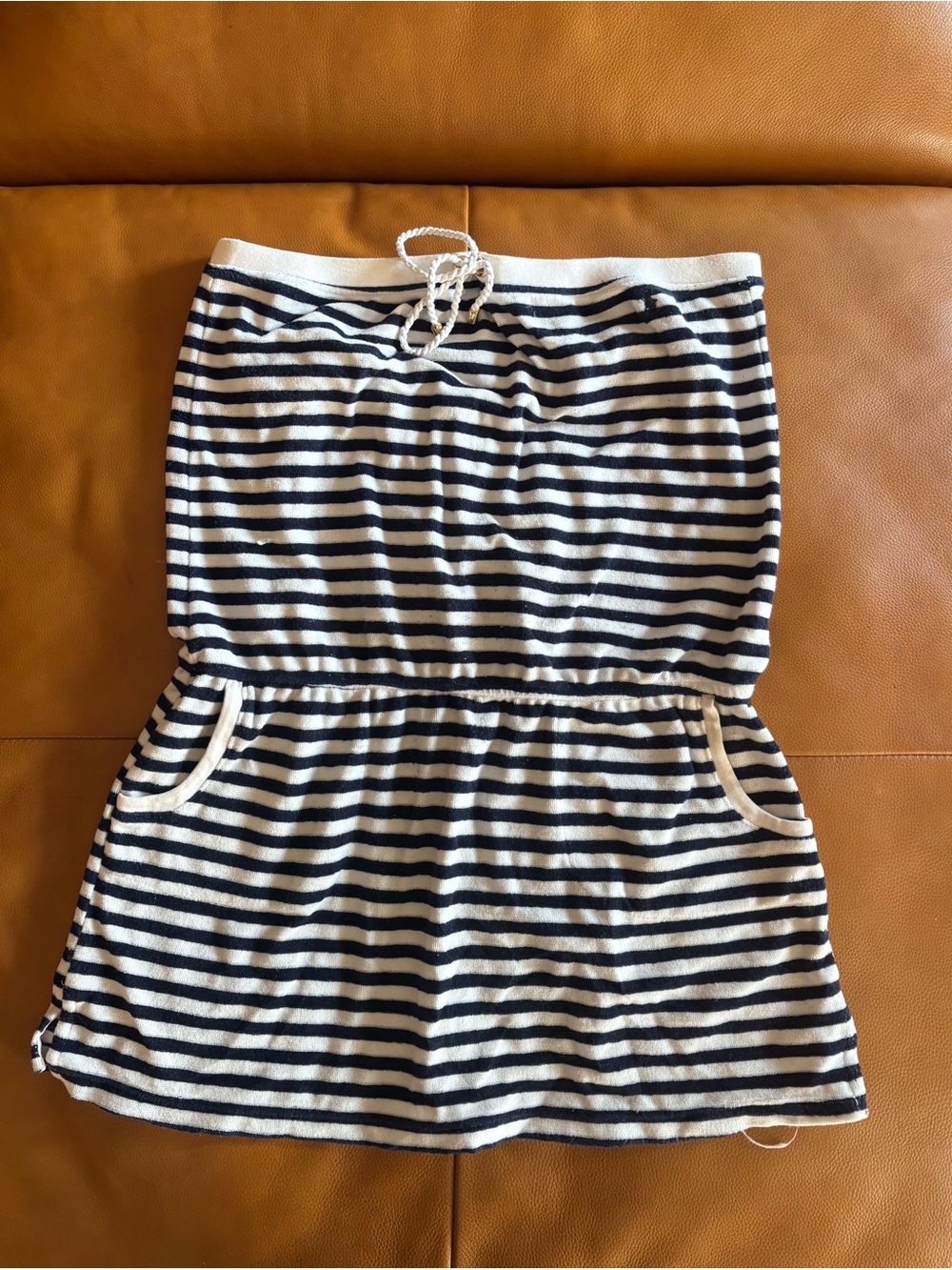 Vintage Ralph Lauren Strapless Navy & White Mini Dress/Coverup